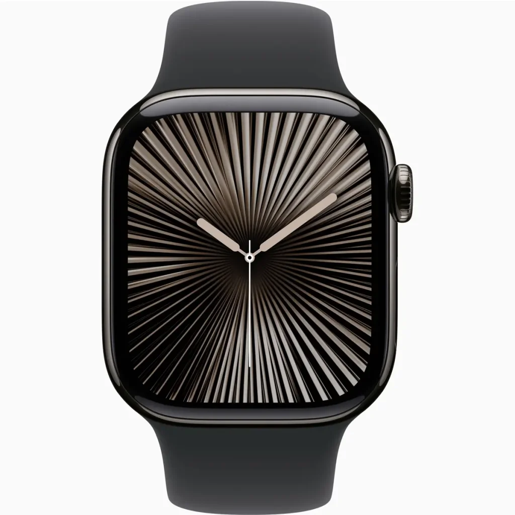 Смарт-годинник Apple Watch Series 10 GPS + Cellular 42mm Slate Titanium Case with Black Sport Band M/L (MWXH3)