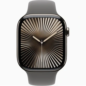 Смарт-годинник Apple Watch Series 10 GPS + Cellular 46mm Natural Titanium Case with Stone Grey Sport Band M/L (MWYA3)