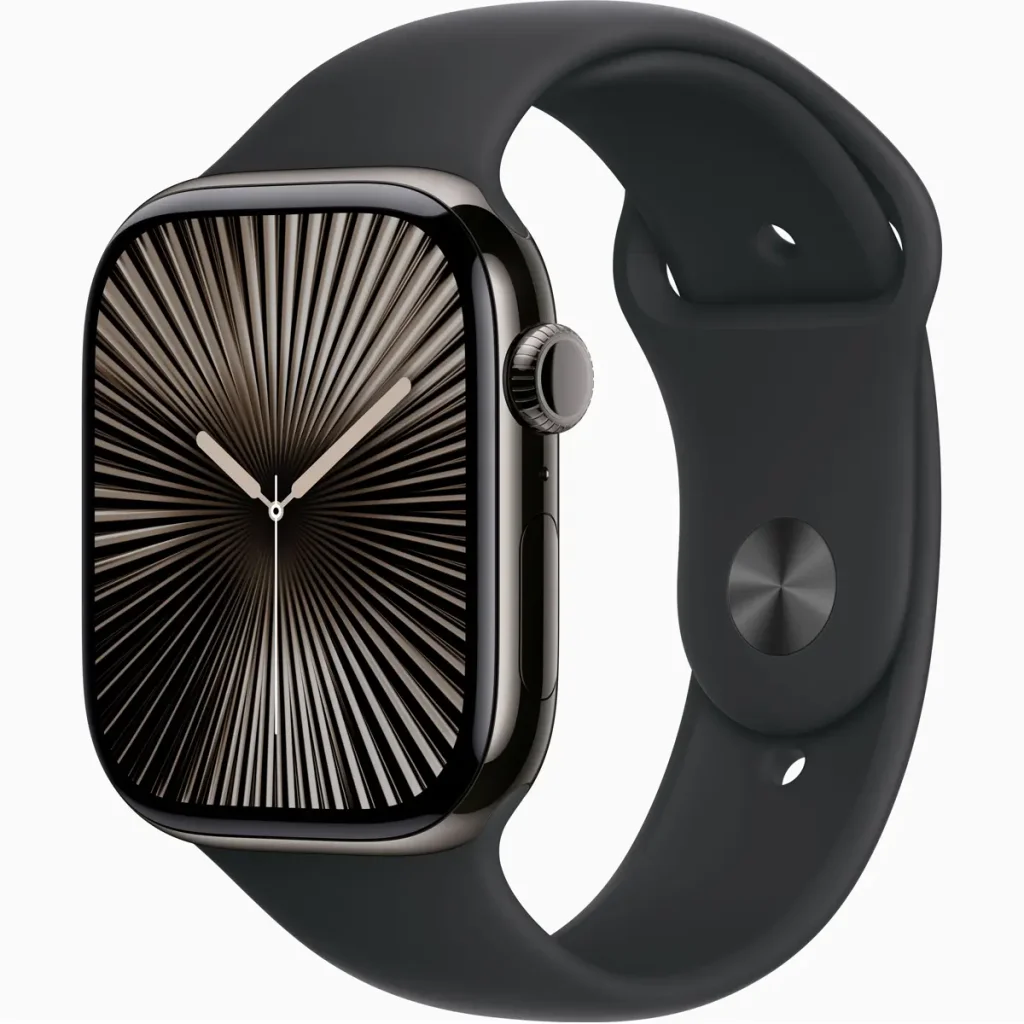 Смарт-часы Apple Watch Series 10 GPS + Cellular 46mm Slate Titanium Case with Black Sport Band M/L (MWYE3)