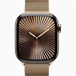 Смарт-годинник Apple Watch Series 10 GPS + Cellular 46mm Gold Titanium Case with Gold Milanese Loop S/M (MC7T4)