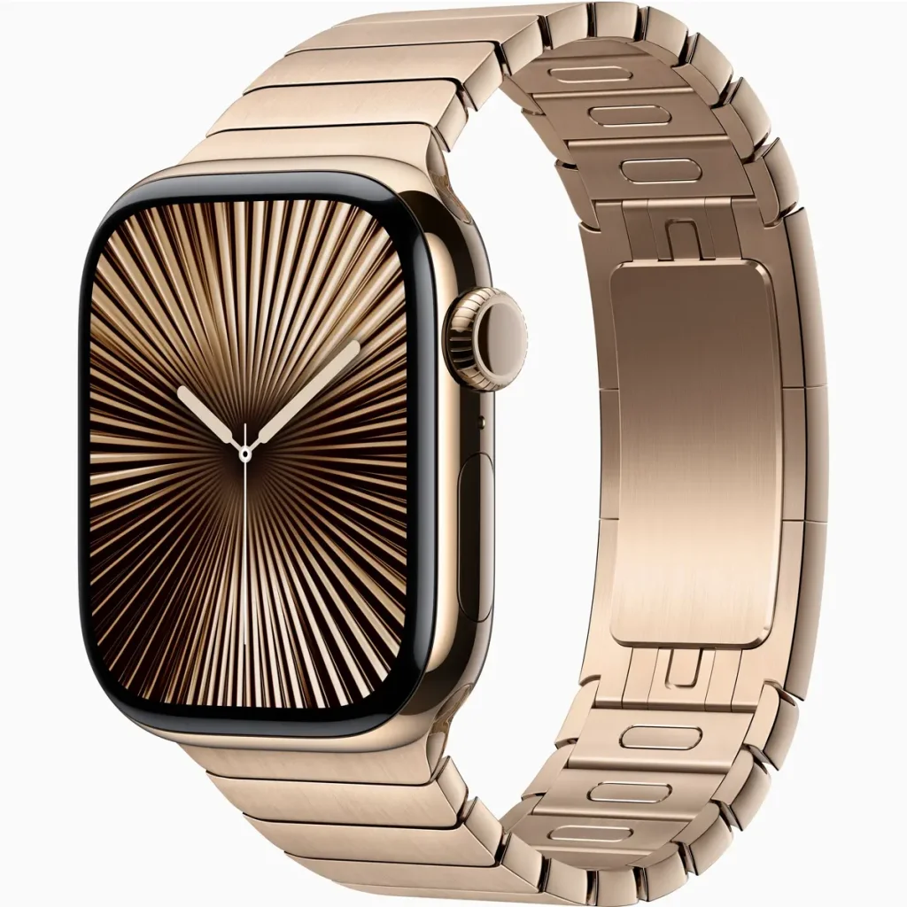 Смарт-годинник Apple Watch Series 10 GPS + Cellular 46mm Gold Titanium Case with Gold Link Bracelet (MX183, MXMH3)