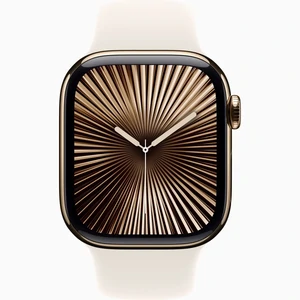 Смарт-годинник Apple Watch Series 10 GPS + Cellular 42mm Gold Titanium Case with Starlight Sport Band S/M (MX063)