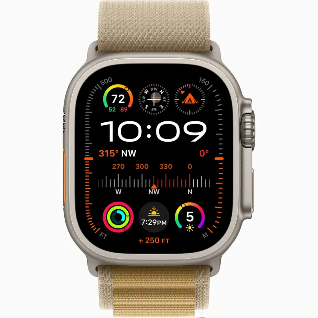 Смарт-годинник Apple Watch Ultra 2 GPS + Cellular 49mm Natural Titanium Case with Tan Alpine Loop Medium (MX4F3)