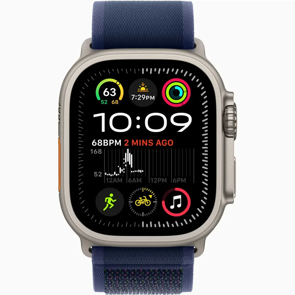Смарт-годинник Apple Watch Ultra 2 GPS + Cellular 49mm Natural Titanium Case with Blue Trail Loop M/L (MX4L3)