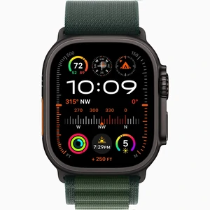 Смарт-часы Apple Watch Ultra 2 GPS + Cellular 49mm Black Titanium Case with Dark Green Alpine Loop Small (MX4Q3)