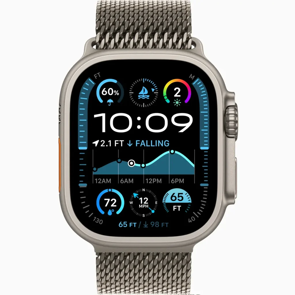 Смарт-годинник Apple Watch Ultra 2 GPS + Cellular 49mm Natural Titanium Case with Natural Titanium Milanese Loop L (MX5T3)