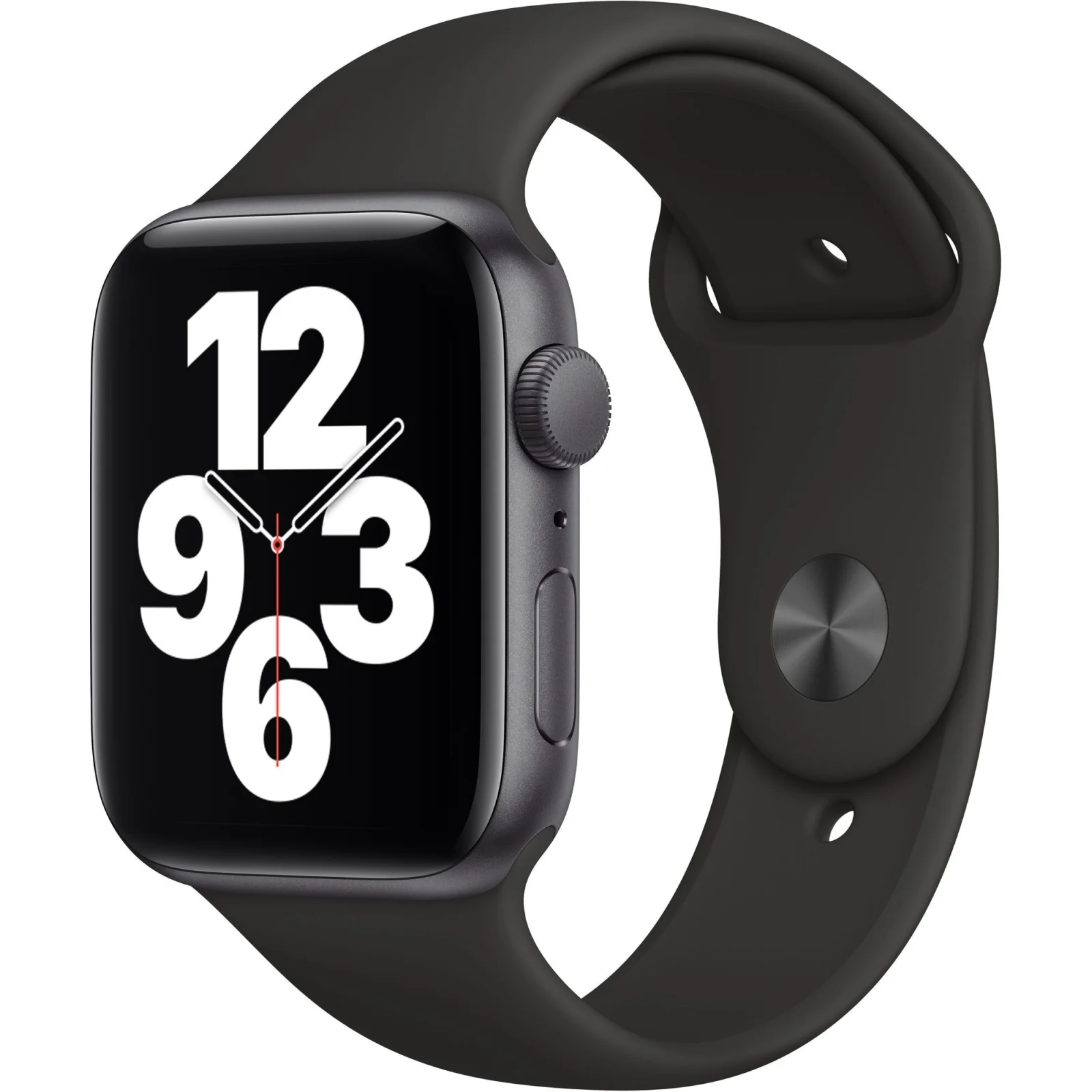 Apple Watch SE GPS 44mm Space Gray Aluminum Case with Black Sport Band (MYDT2)