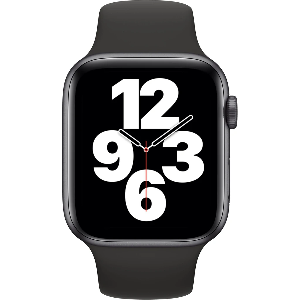 Apple Watch SE GPS 44mm Space Gray Aluminum Case with Black Sport Band (MYDT2)