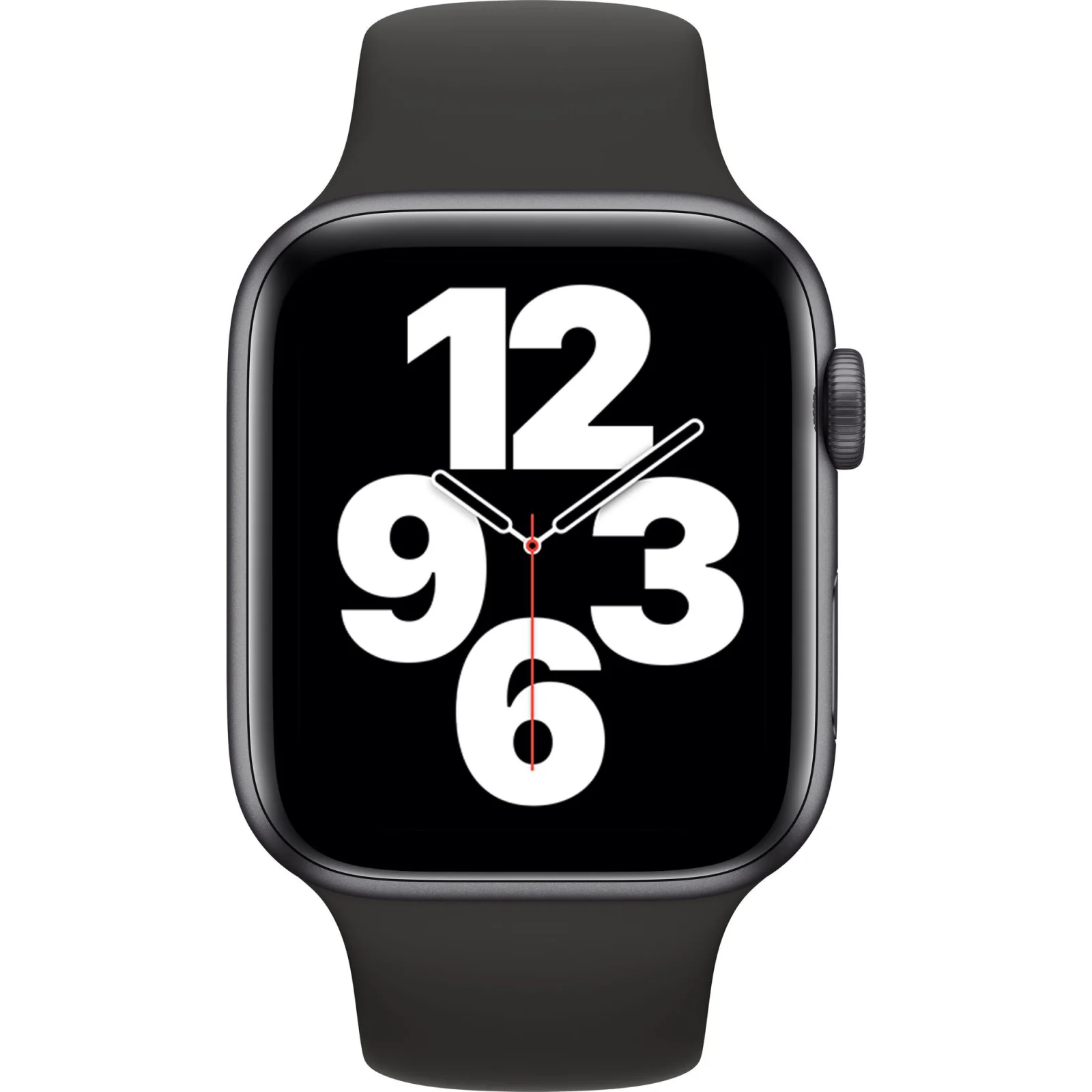 Apple Watch SE GPS 44mm Space Gray Aluminum Case with Black Sport Band (MYDT2)