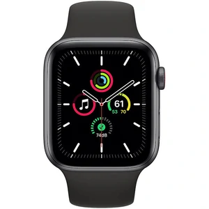 Apple Watch SE GPS + Cellular 40mm Space Gray Aluminum Case with Black Sport Band (MYED2, MYEK2)