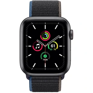 Apple Watch SE GPS + Cellular 44mm Space Gray Aluminum Case with Charcoal Sport Loop (MYEU2, MYF12)