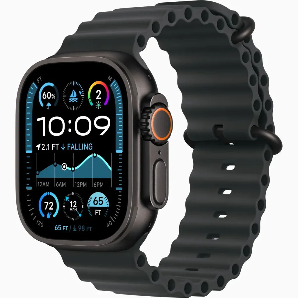 Ремінець Apple Ocean Band Black with Black Titanium Finish для Apple Watch 44mm, 45mm, 46mm, 49mm (MYPD3)