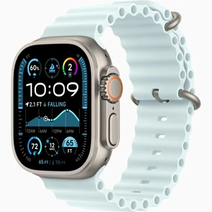 Смарт-часы Apple Watch Ultra 2 GPS + Cellular 49mm Natural Titanium Case with Ice Blue Ocean Band (MYT03, MXTF3)