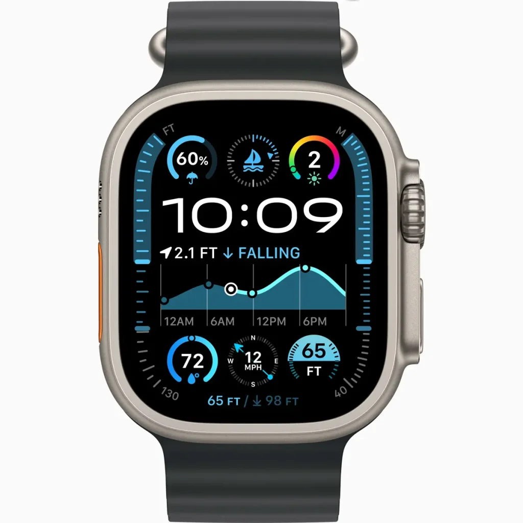 Смарт-часы Apple Watch Ultra 2 GPS + Cellular 49mm Natural Titanium Case with Black Ocean Band (MYT03, MXTL3)