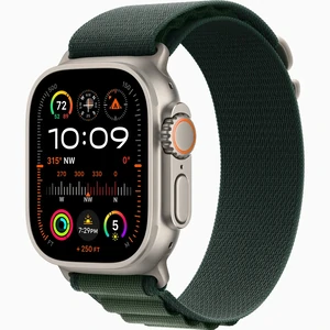 Смарт-годинник Apple Watch Ultra 2 GPS + Cellular 49mm Natural Titanium Case with Dark Green Alpine Loop Large (MYT33, MXMW)