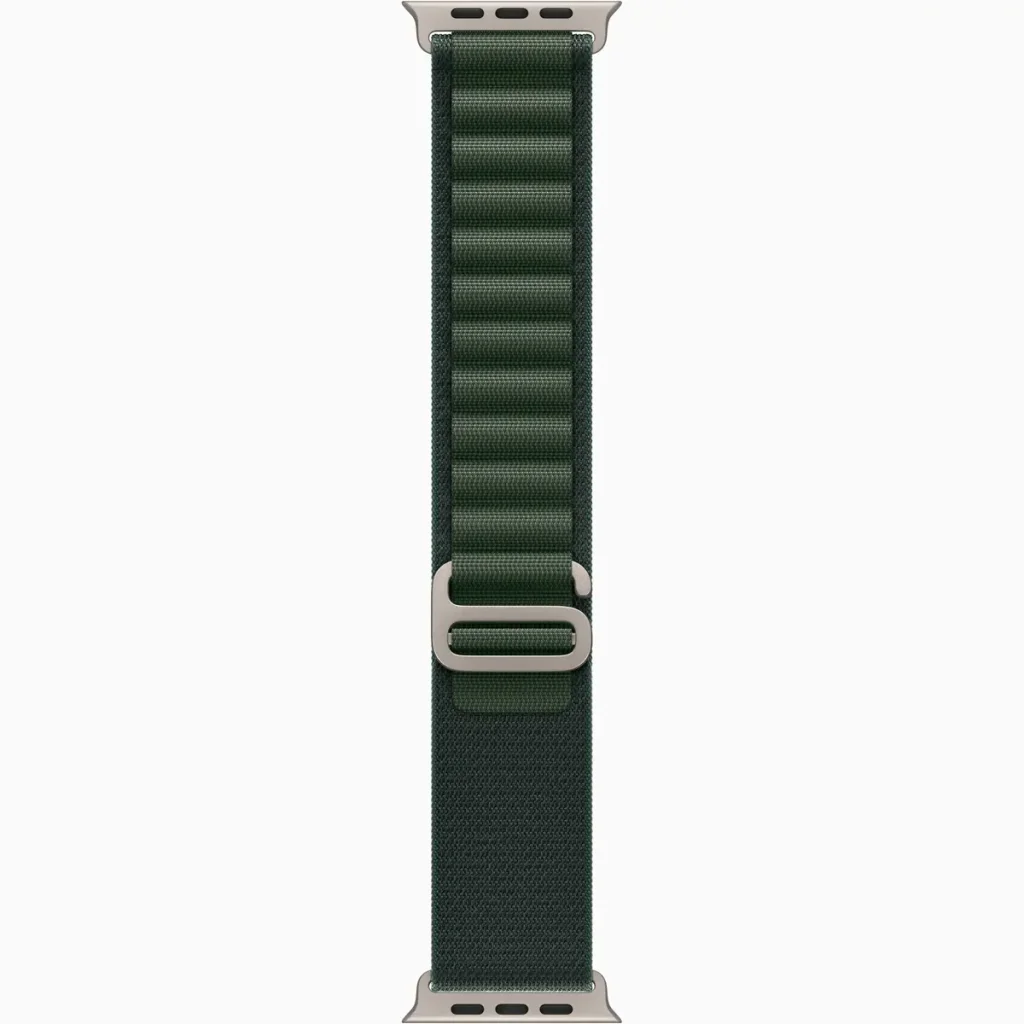 Ремешок Apple Dark Green Alpine Loop Small with Natural Titanium Finish для Apple Watch 44mm, 45mm, 46mm, 49mm (MXMU3)