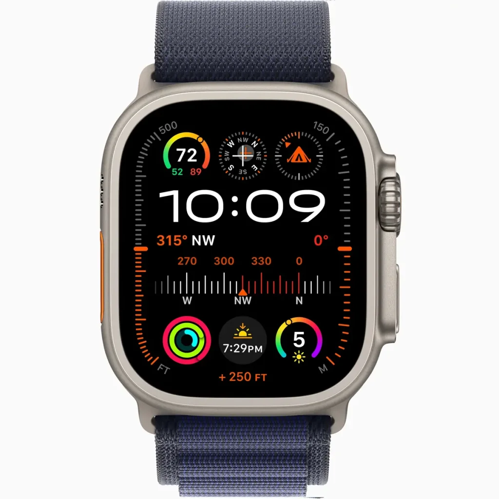 Смарт-годинник Apple Watch Ultra 2 GPS + Cellular 49mm Natural Titanium Case with Navy Alpine Loop Medium (MYT33, MXMY3)