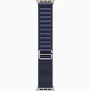 Ремінець Apple Navy Alpine Loop Medium with Natural Titanium Finish для Apple Watch 44mm, 45mm, 46mm, 49mm (MXMY3)