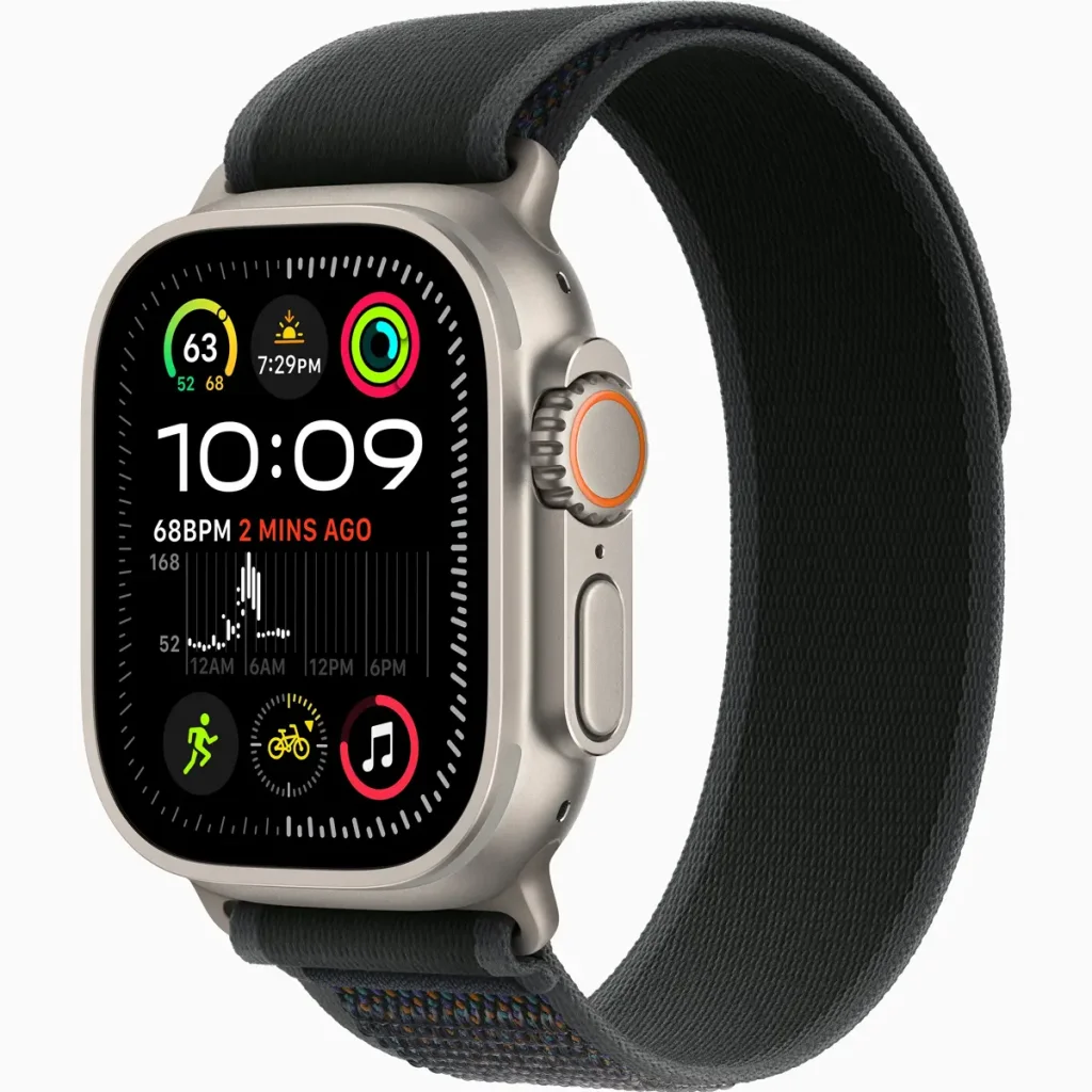 Смарт-годинник Apple Watch Ultra 2 GPS + Cellular 49mm Natural Titanium Case with Black Trail Loop S/M (MYT73, MXTQ3)