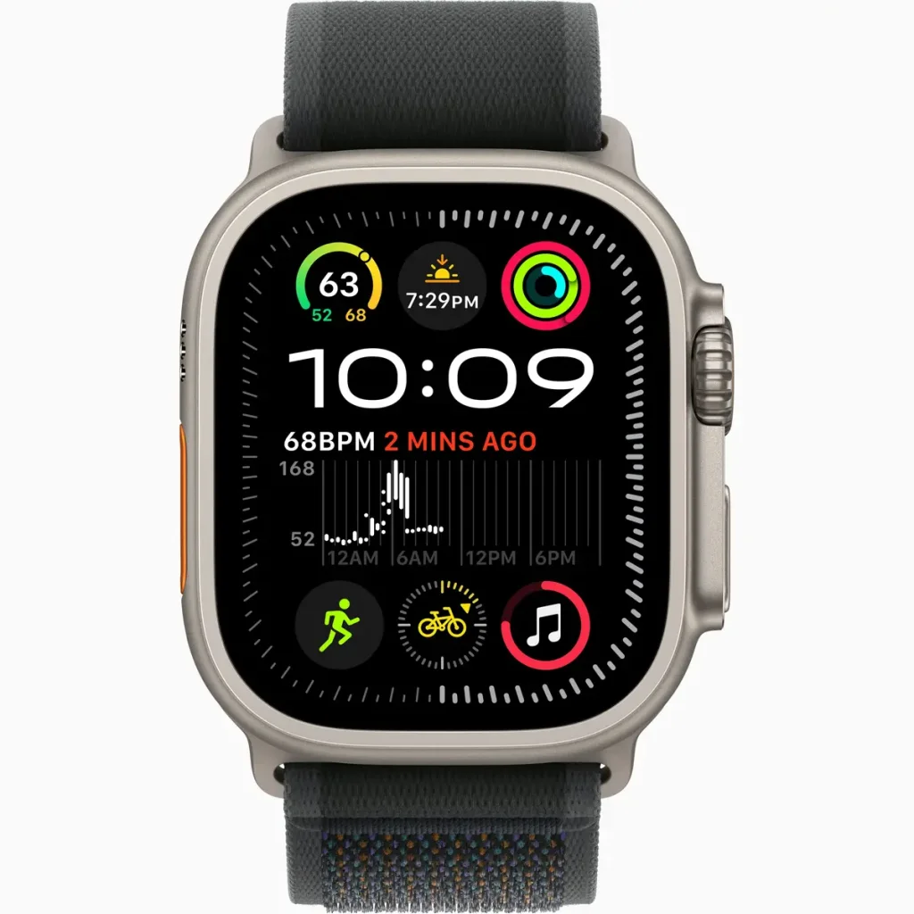 Смарт-годинник Apple Watch Ultra 2 GPS + Cellular 49mm Natural Titanium Case with Black Trail Loop S/M (MYT73, MXTQ3)