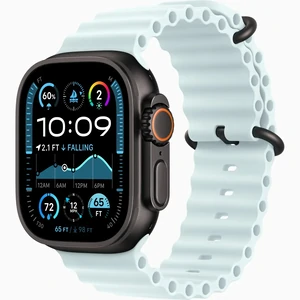 Ремінець Apple Ocean Band Ice Blue with Black Titanium Finish для Apple Watch 44mm, 45mm, 46mm, 49mm (MYP83)