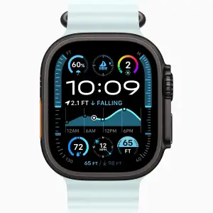 Смарт-часы Apple Watch Ultra 2 GPS + Cellular 49mm Black Titanium Case with Ice Blue Ocean Band (MYTC3, MYP83)