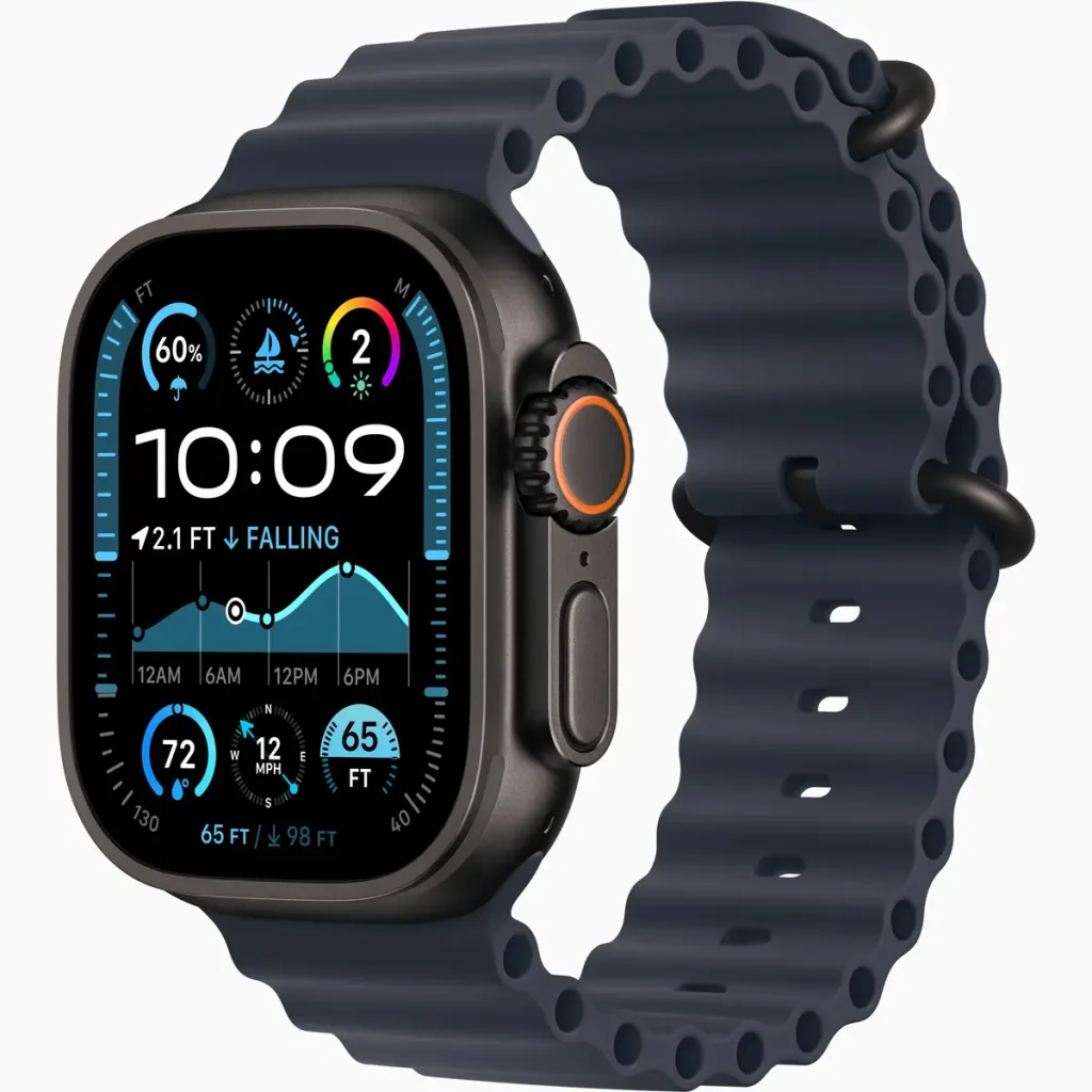 Ремешок Apple Ocean Band Navy with Black Titanium Finish для Apple Watch 44mm, 45mm, 46mm, 49mm (MYPA3)