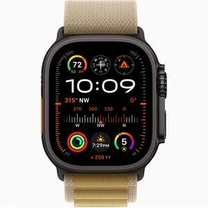 Смарт-годинник Apple Watch Ultra 2 GPS + Cellular 49mm Black Titanium Case with Tan Alpine Loop Small (MYTF3, MYQ03)