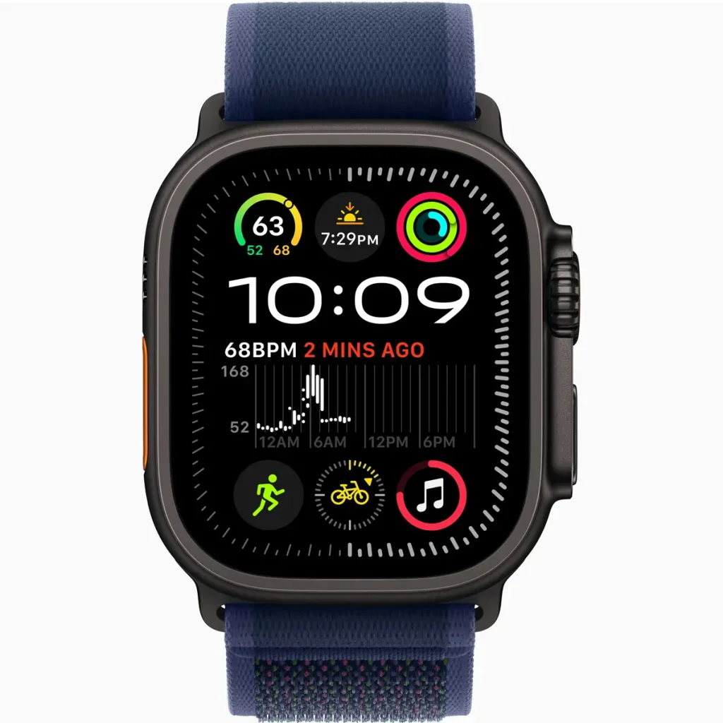 Смарт-часы Apple Watch Ultra 2 GPS + Cellular 49mm Black Titanium Case with Blue Trail Loop S/M (MYTJ3, MYQ73)
