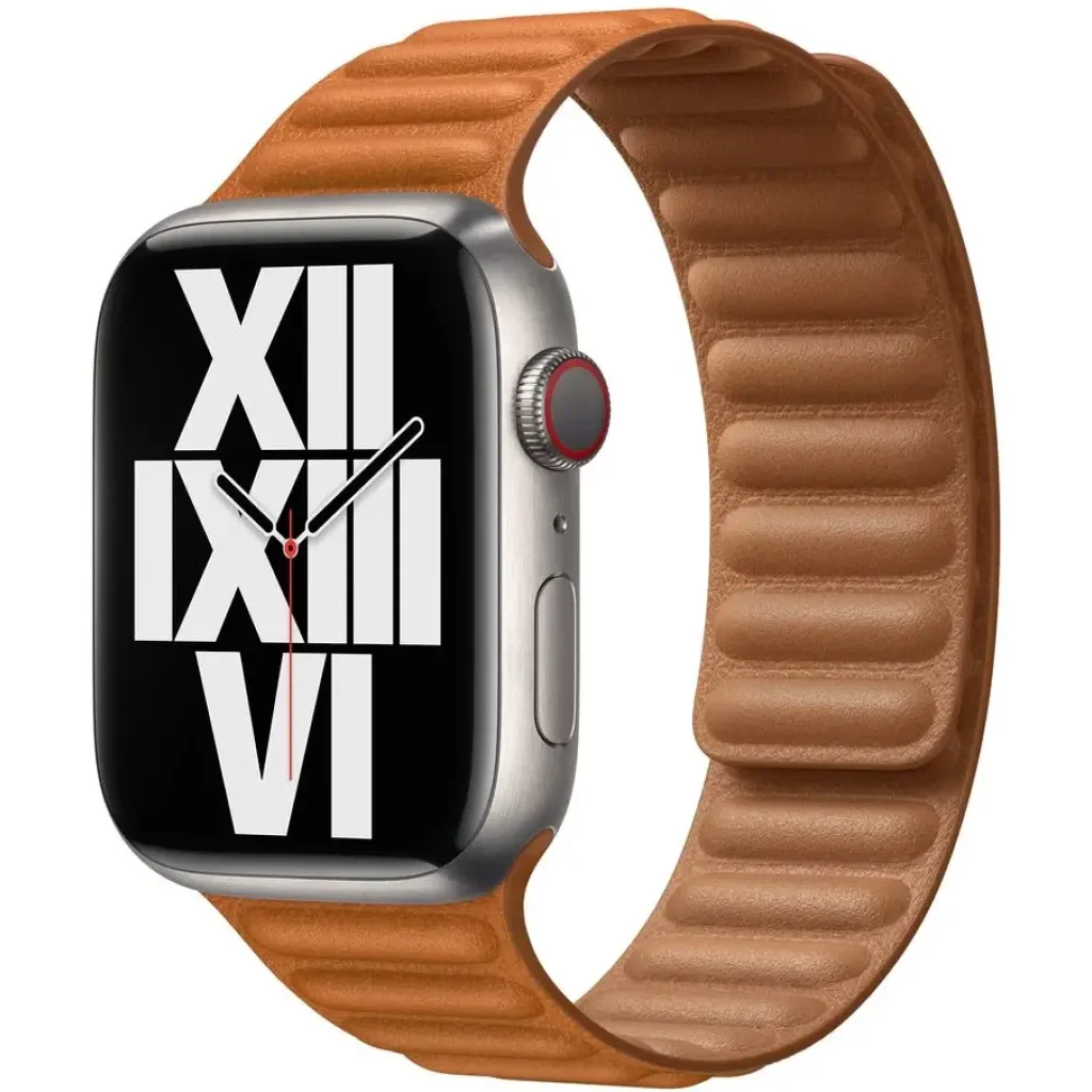 Ремешок Apple Golden Brown Leather Link M/L для Apple Watch 38mm, 40mm, 41mm (ML7L3)
