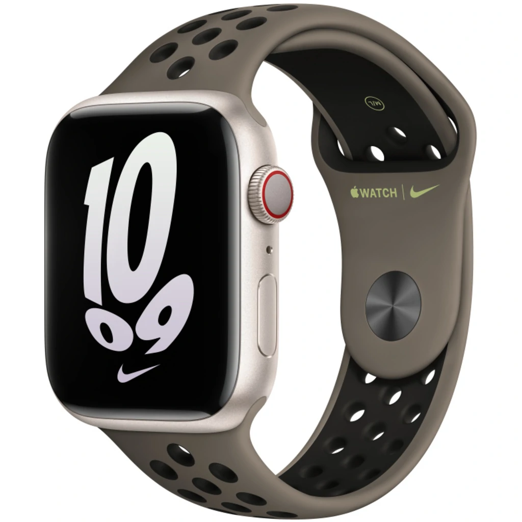 Ремінець Apple Olive Grey/Black Nike Sport Band M/L для Apple Watch 42mm, 44mm, 45mm, 49mm (MPH93)