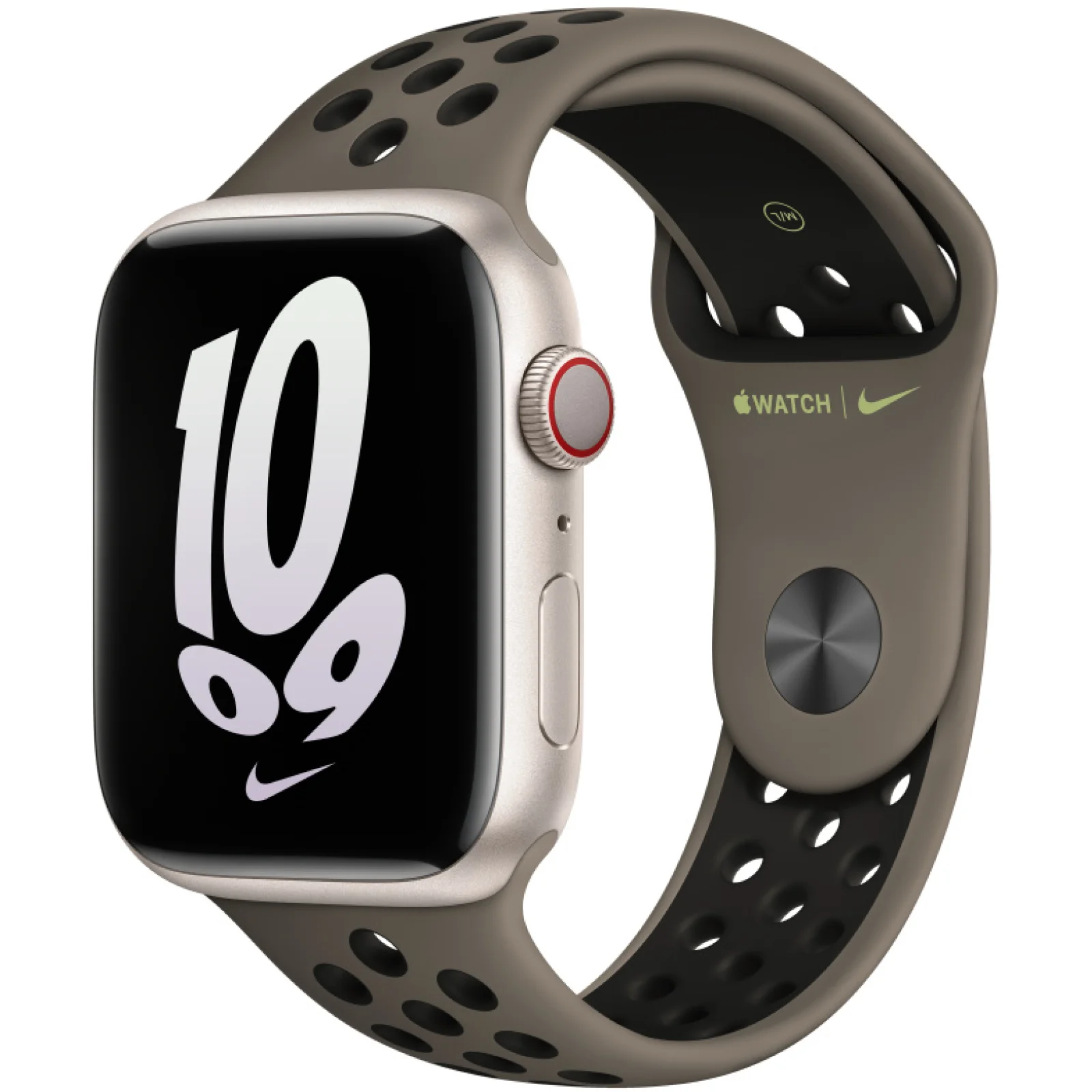 Ремінець Apple Olive Grey/Black Nike Sport Band M/L для Apple Watch 42mm, 44mm, 45mm, 49mm (MPH93)