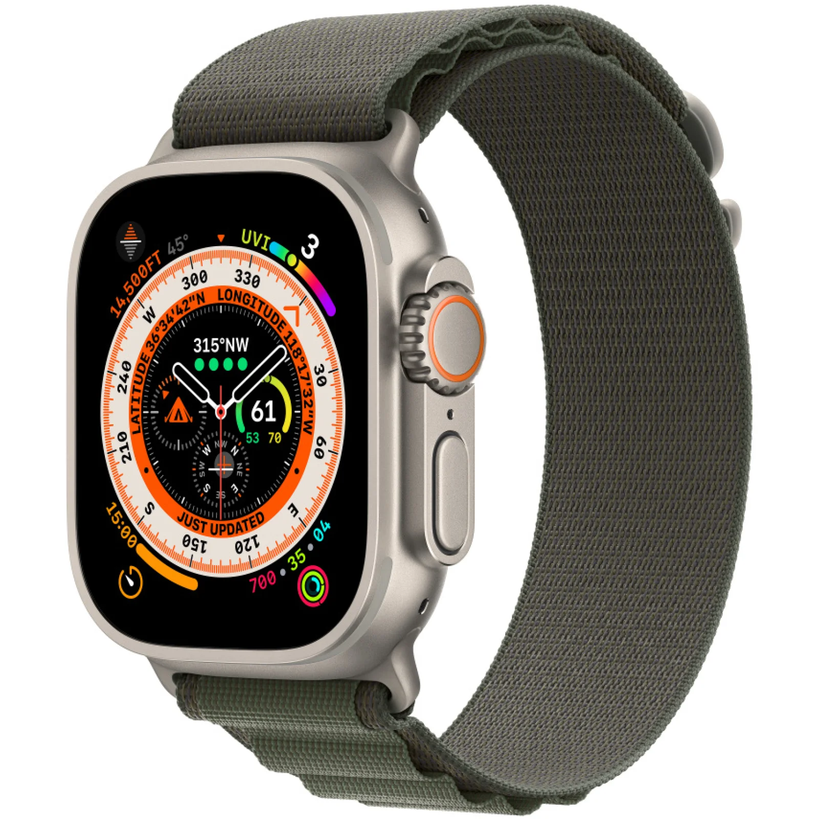 Ремешок Apple Green Alpine Loop M/L для Apple Watch 42mm, 44mm, 45mm, 49mm (HQCo)