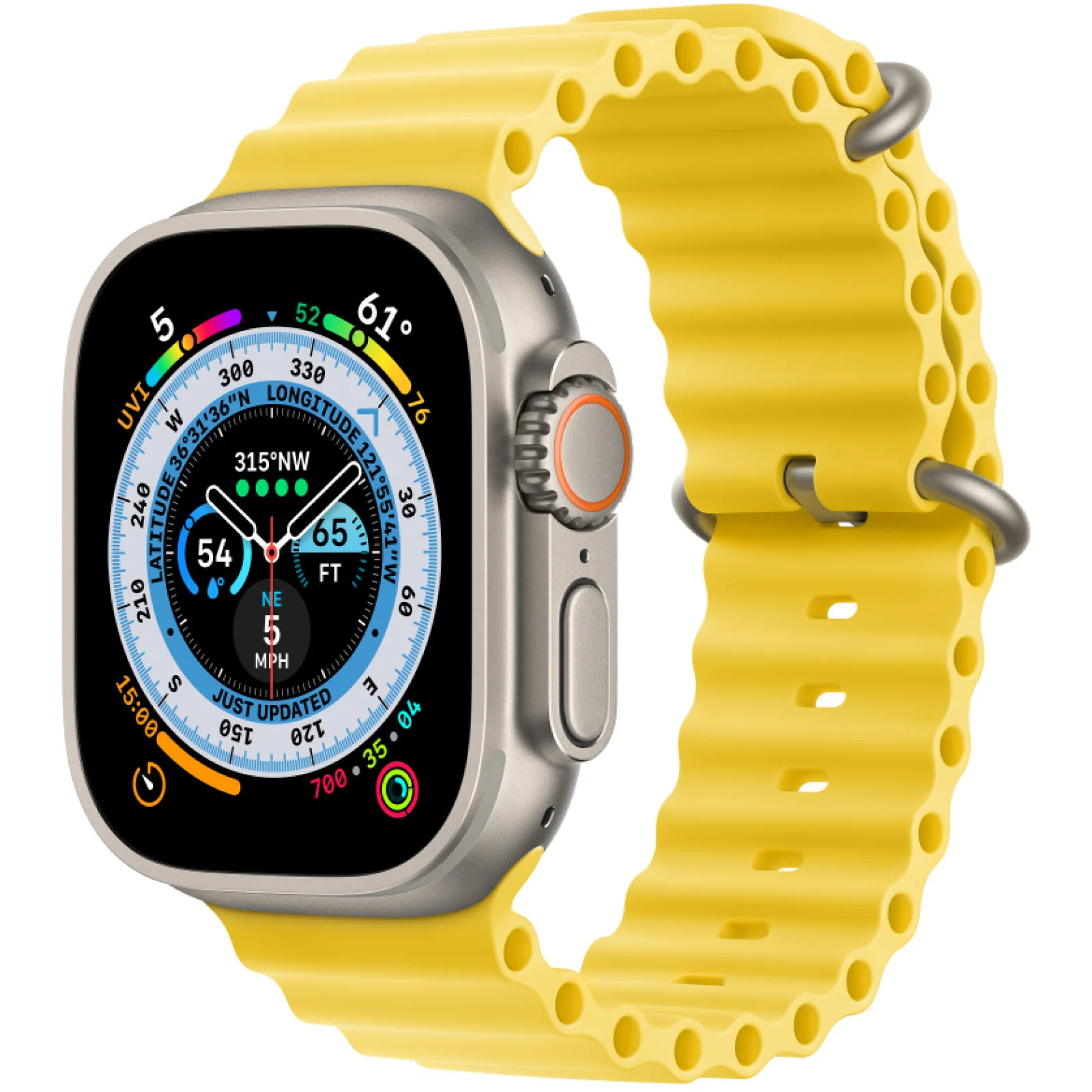 Ремінець Apple Yellow Ocean Band для Apple Watch 44mm, 45mm, 49mm (MQEC3)