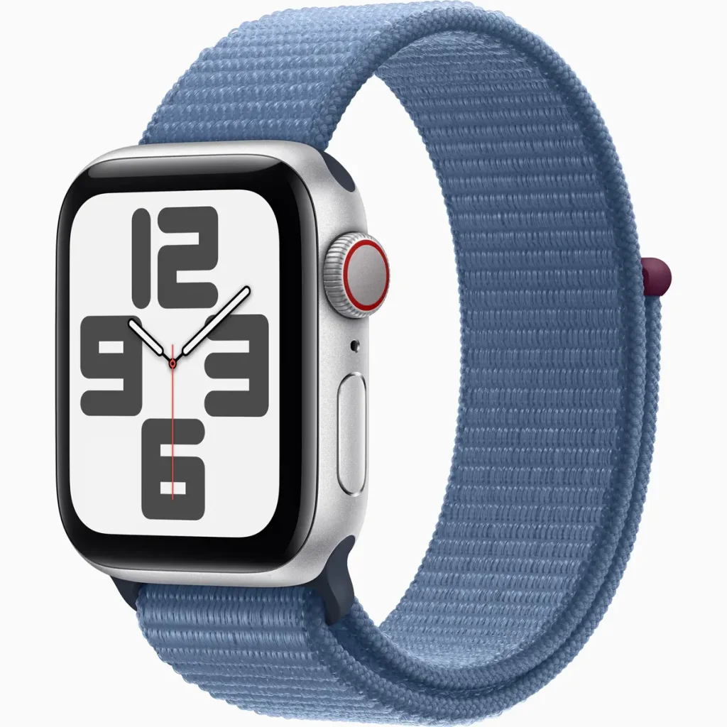 Смарт-годинник Apple Watch SE 2 GPS + Cellular 40mm Silver Aluminum Case with Winter Blue Sport Loop (MRGQ3)