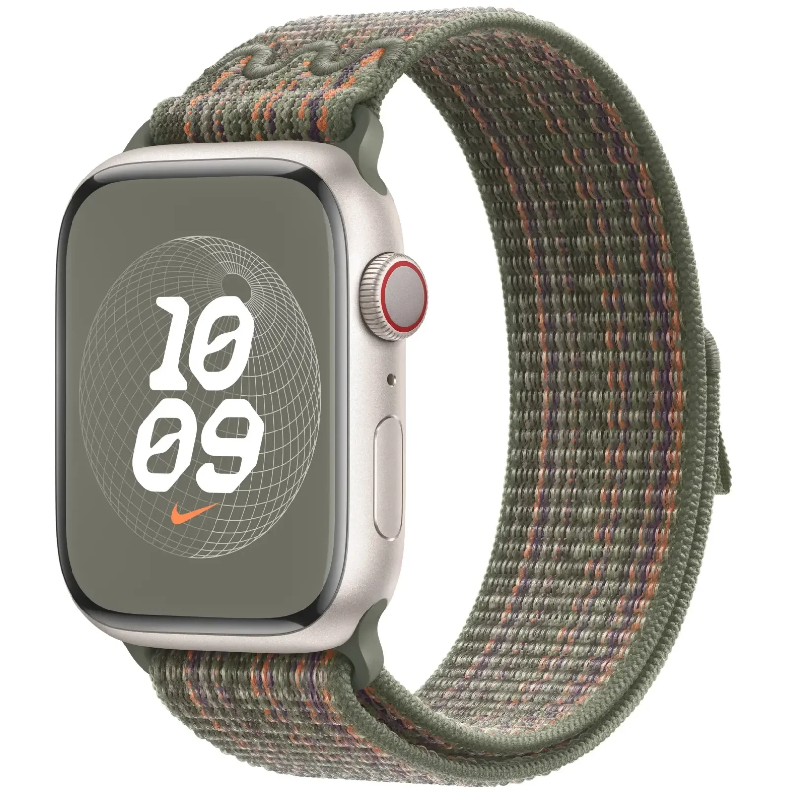 Ремінець Apple Sequoia/Orange Nike Sport Loop для Apple Watch 42mm, 44mm, 45mm, 49mm (MTL63)