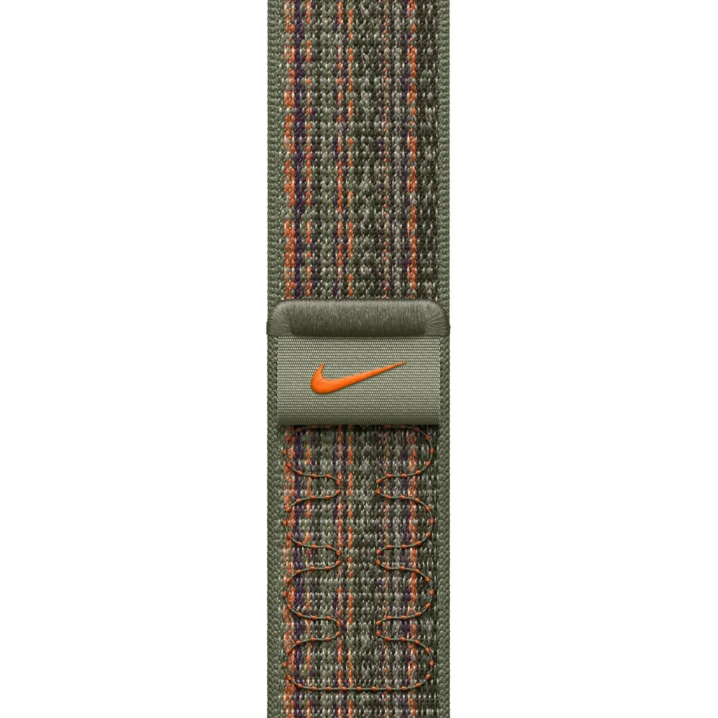 Ремінець Apple Sequoia/Orange Nike Sport Loop для Apple Watch 42mm, 44mm, 45mm, 49mm (MTL63)