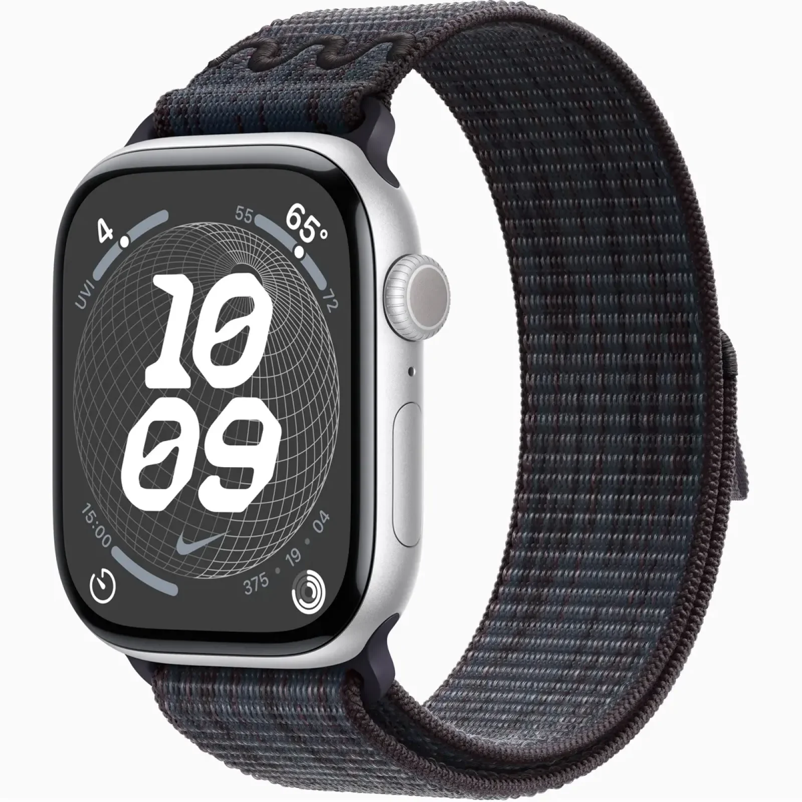Смарт-часы Apple Watch Series 10 GPS 46mm Silver Aluminum Case with Black/Blue Nike Sport Loop (MWX03, MYJD3)