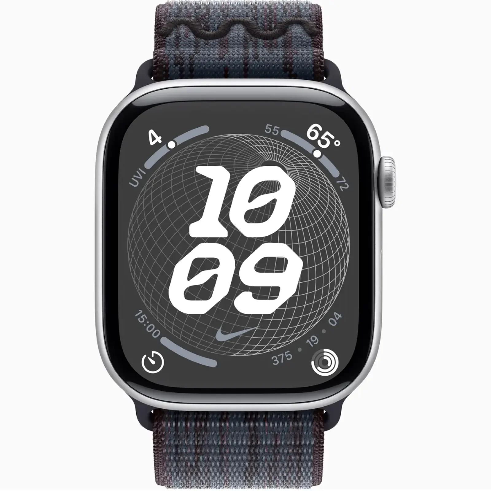 Смарт-часы Apple Watch Series 10 GPS 46mm Silver Aluminum Case with Black/Blue Nike Sport Loop (MWX03, MYJD3)