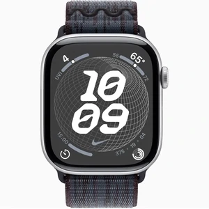Смарт-часы Apple Watch Series 10 GPS 46mm Silver Aluminum Case with Black/Blue Nike Sport Loop (MWX03, MYJD3)