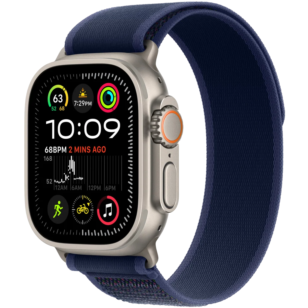 Ремінець Apple Blue/Natural Titanium Finish Trail Loop M/L для Apple Watch 44mm, 45mm, 49mm (MXTW3)