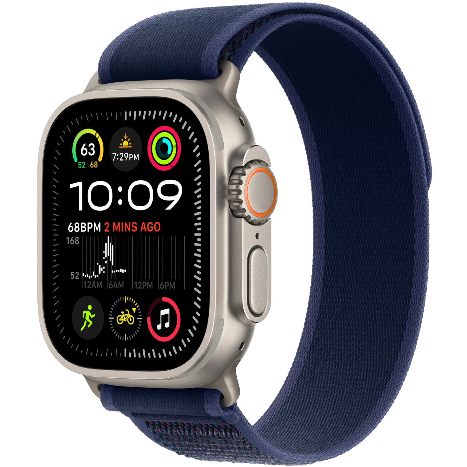Ремінець Apple Blue/Natural Titanium Finish Trail Loop M/L для Apple Watch 44mm, 45mm, 49mm (MXTW3)