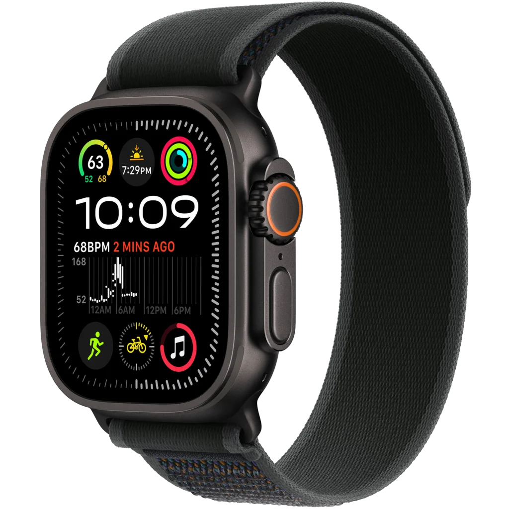 Ремінець Apple Black/Black Titanium Finish Trail Loop S/M для Apple Watch 44mm, 45mm, 49mm (MYQ53)