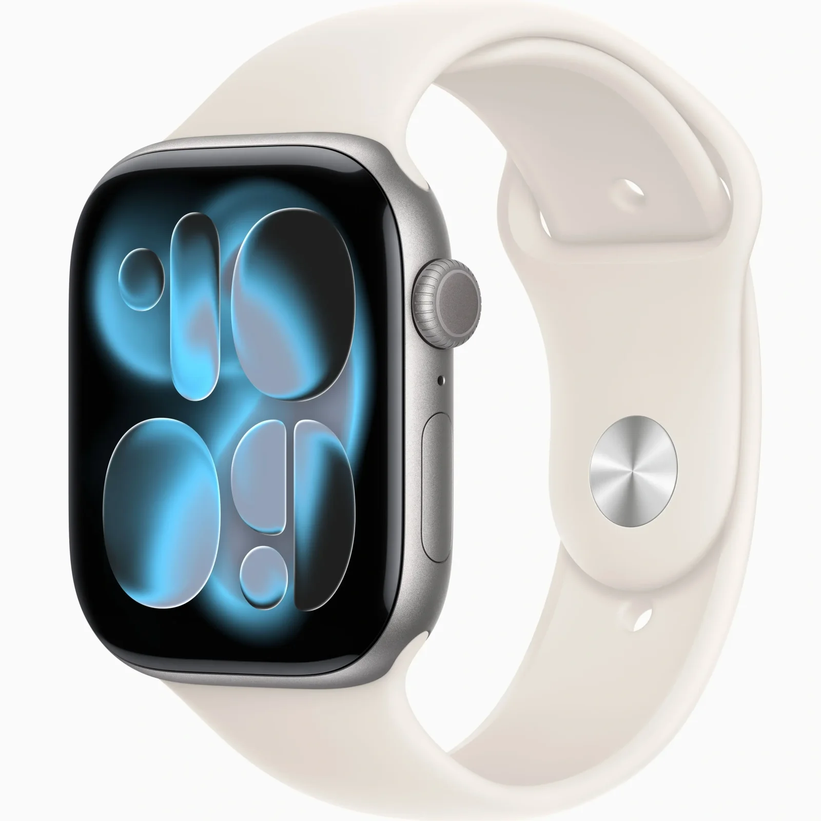 Смарт-часы Apple Watch Series 11 GPS 42mm Space Gray Aluminum Case with Starlight Sport Band S/M (MEW14, MXLL3)