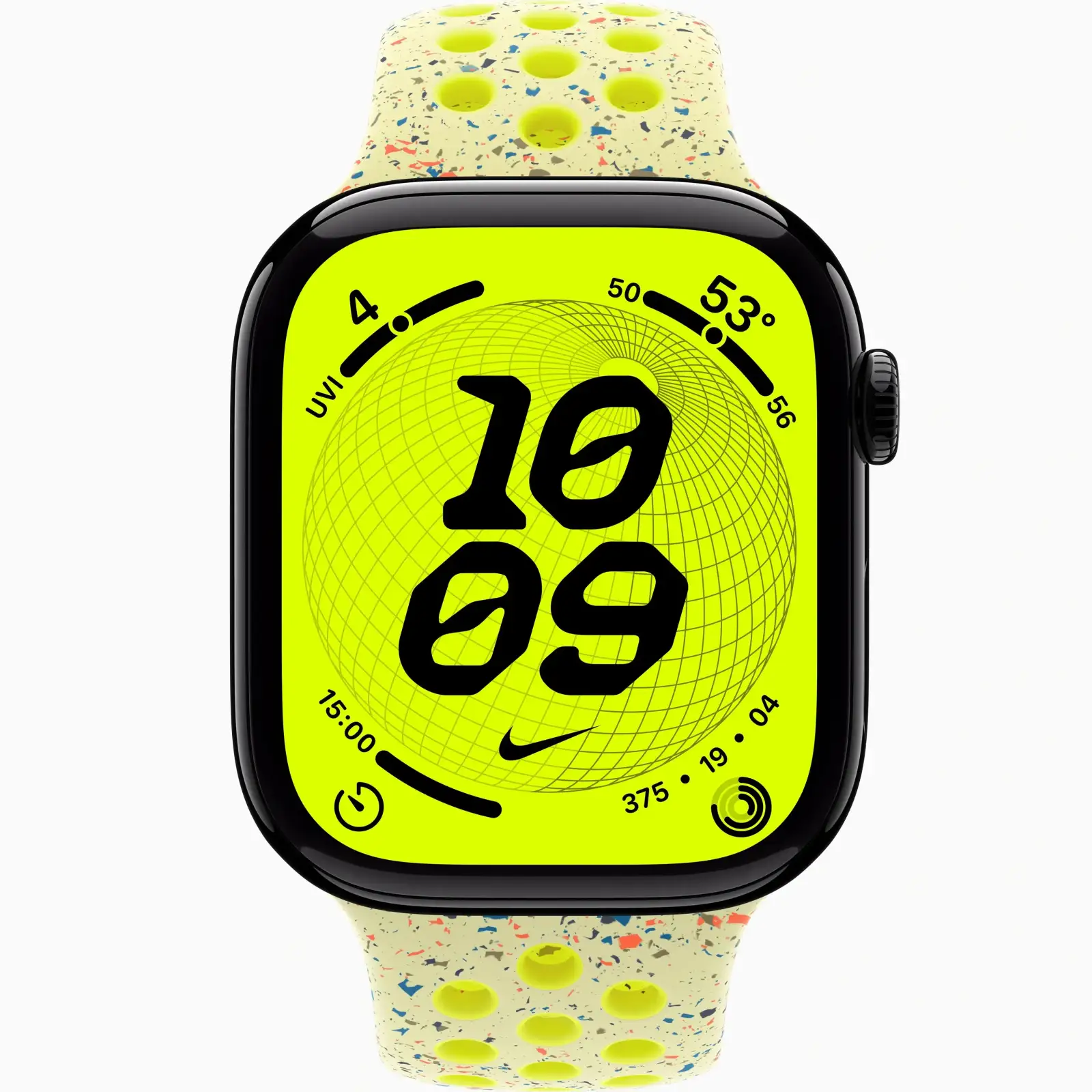 Смарт-часы Apple Watch Series 11 GPS 46mm Jet Black Aluminum Case with Volt Splash Nike Sport Band M/L (MEW84+MGC14)