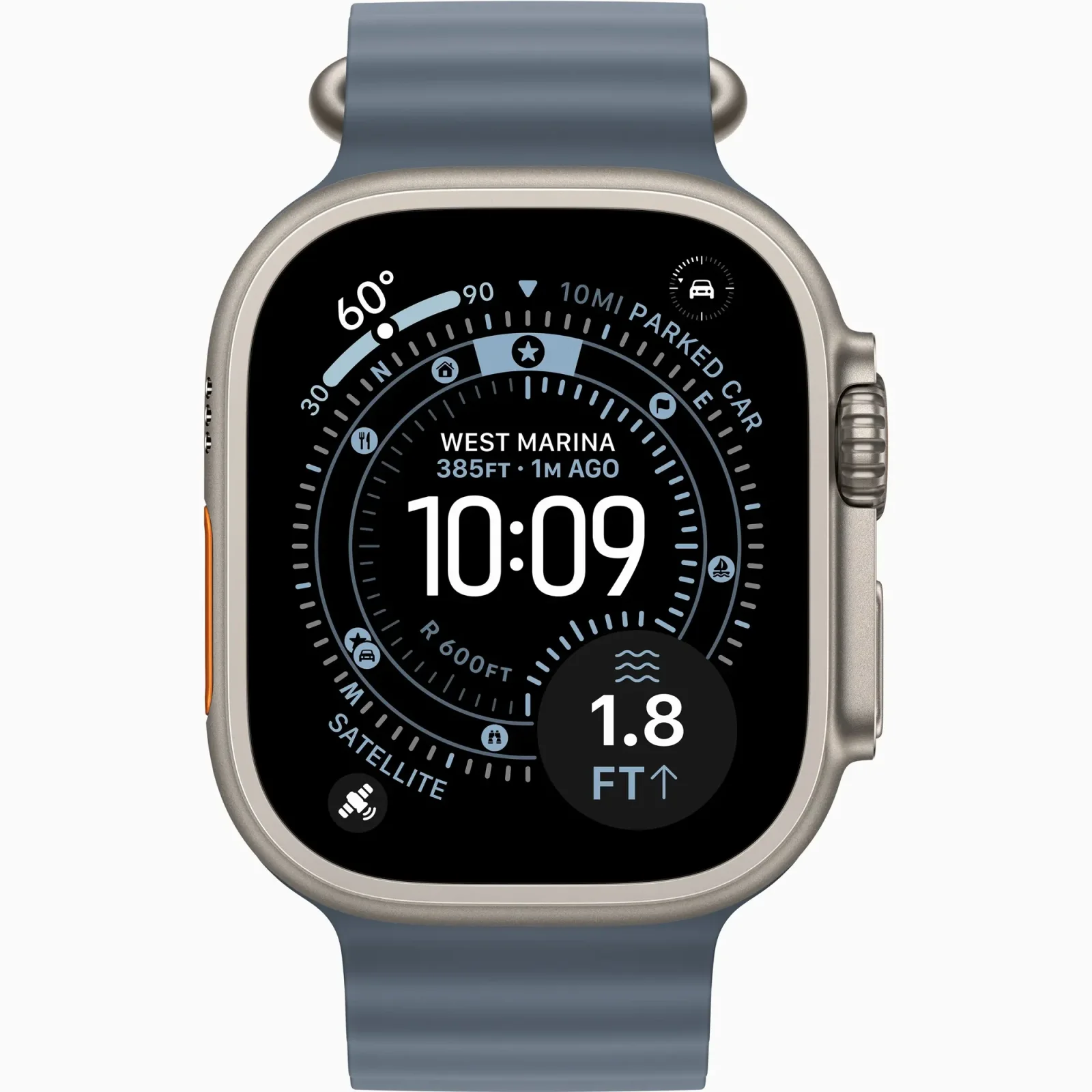 Смарт-годинник Apple Watch Ultra 3 GPS + Cellular 49mm Natural Titanium Case with Anchor Blue Ocean Band (MEWH4)