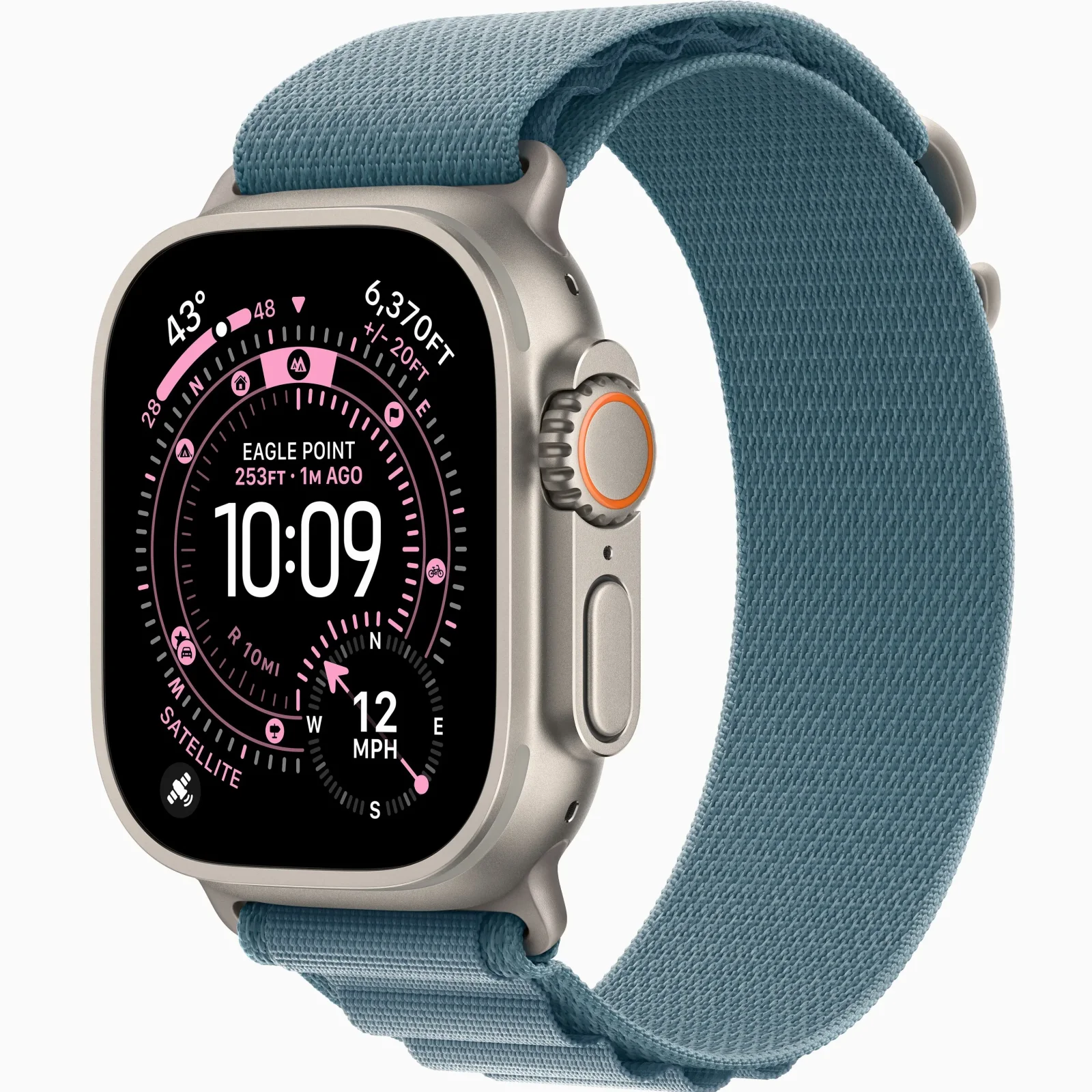 Смарт-часы Apple Watch Ultra 3 GPS + Cellular 49mm Natural Titanium Case with Light Blue Alpine Loop Medium (MEWM4)