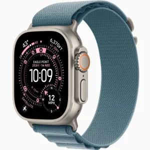 Смарт-часы Apple Watch Ultra 3 GPS + Cellular 49mm Natural Titanium Case with Light Blue Alpine Loop Medium (MEWM4)