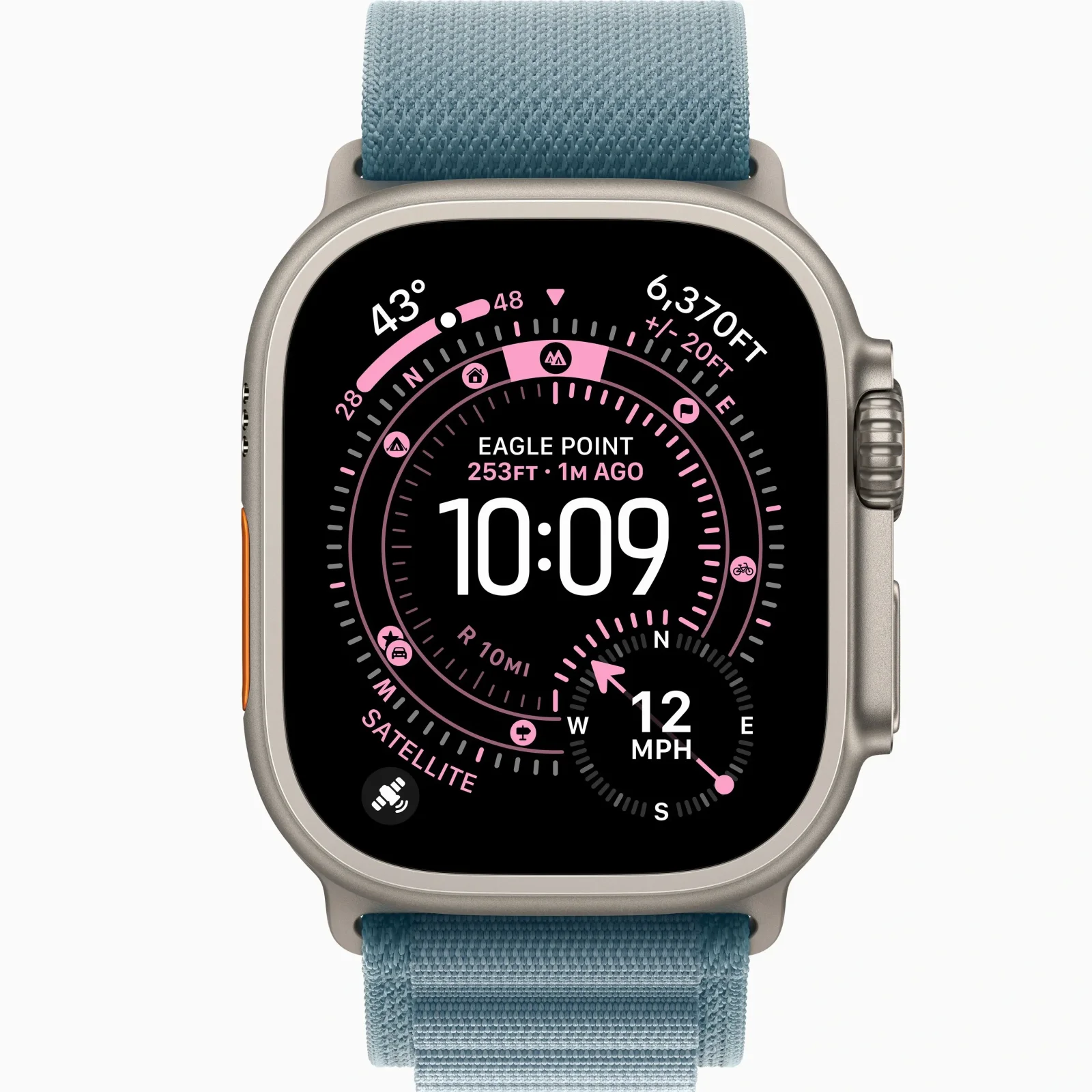 Смарт-часы Apple Watch Ultra 3 GPS + Cellular 49mm Natural Titanium Case with Light Blue Alpine Loop Medium (MEWM4)