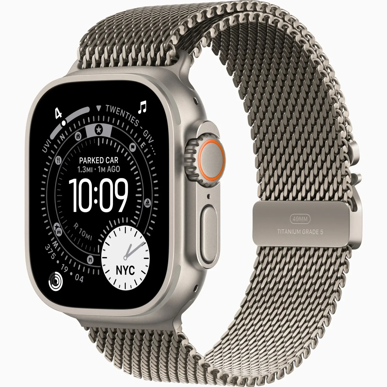 Смарт-годинник Apple Watch Ultra 3 GPS + Cellular 49mm Natural Titanium Case with Natural Titanium Milanese Loop Medium (MEWY4)